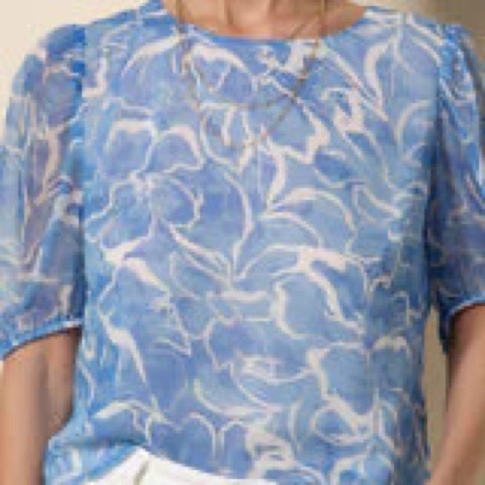 Blue Floral Women's Top